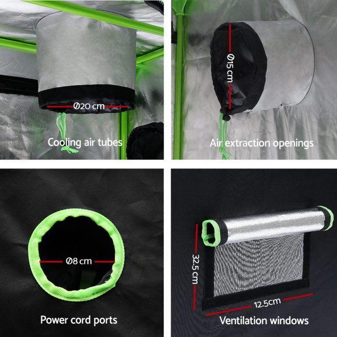 Greenfingers Grow Tent 1000W LED Grow Light Mylar – 90x90x180 cm, 1000W/6″ Ventilation