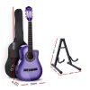 Alpha 34″ Inch Guitar Classical Acoustic Cutaway Wooden Ideal Kids Gift Children 1/2 Size – 34″ Purple Set