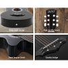 ALPHA 38 Inch Wooden Acoustic Guitar – 34″ Black Set