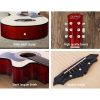 ALPHA 38 Inch Wooden Acoustic Guitar – 38″ Natural Set