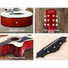 ALPHA 38 Inch Wooden Acoustic Guitar – 38″ Natural Left Handed