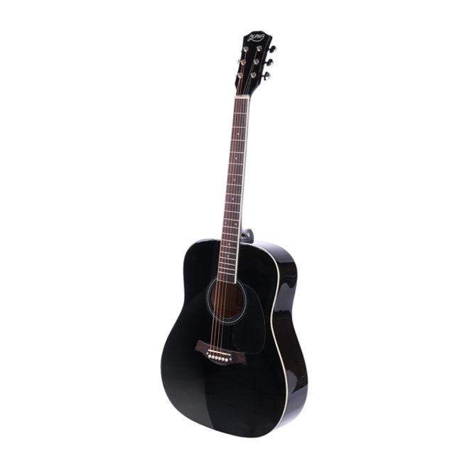ALPHA 41 Inch Wooden Acoustic Guitar – 41″ Black Set