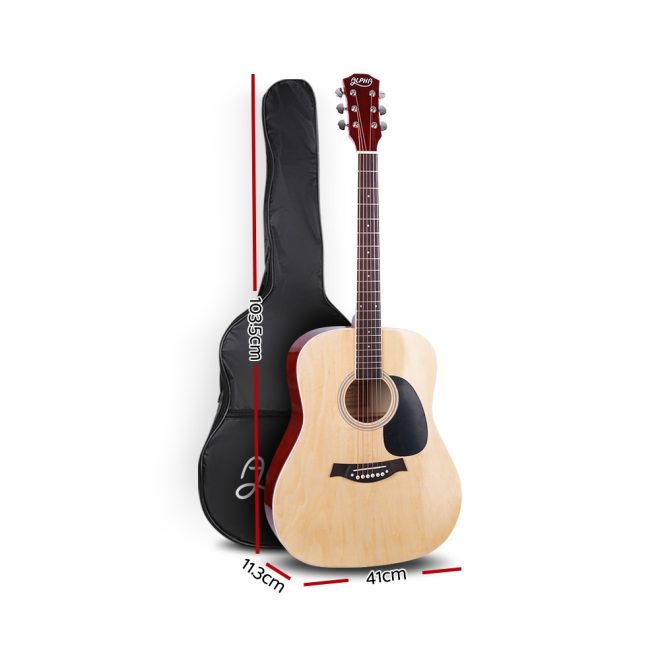 ALPHA 41 Inch Wooden Acoustic Guitar – 41″ Natural