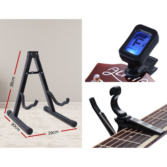 ALPHA 41 Inch Wooden Acoustic Guitar – 41″ Natural Set