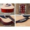 ALPHA 41 Inch Wooden Acoustic Guitar – 41″ Natural Set