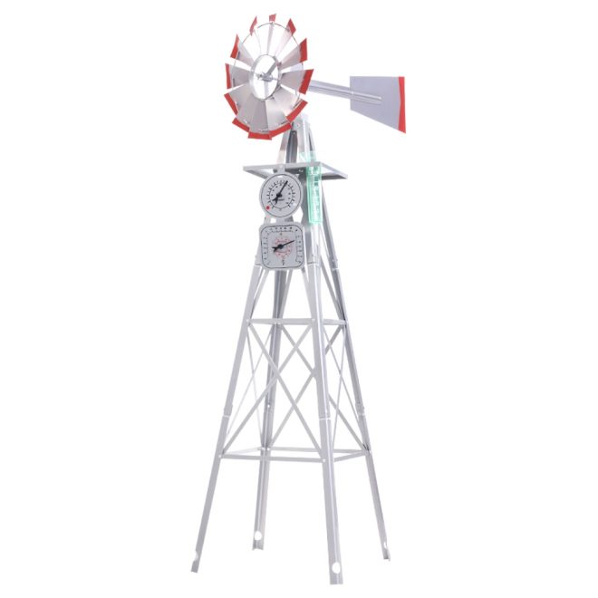 Garden Windmill Metal Ornaments Outdoor Decor Ornamental Wind Will – 38x38x146 cm