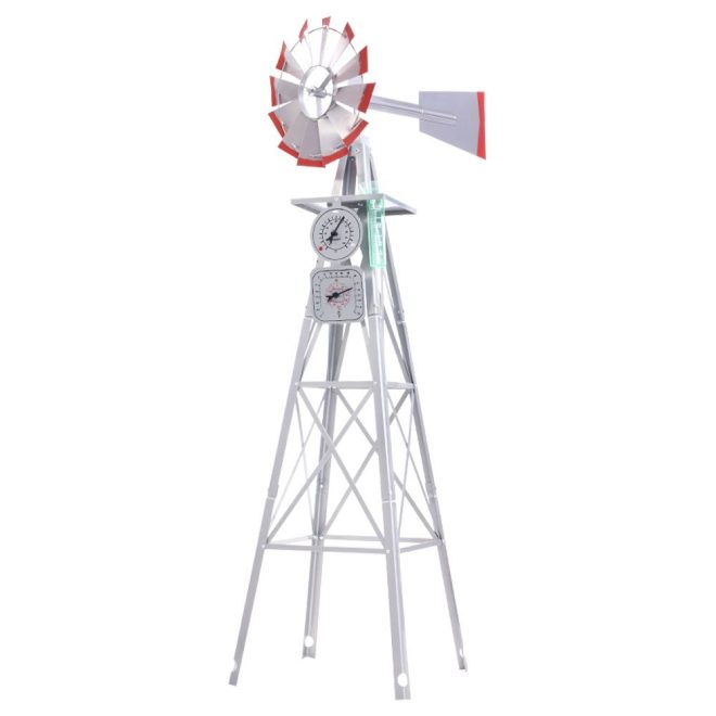Garden Windmill Metal Ornaments Outdoor Decor Ornamental Wind Will – 65x65x245 cm