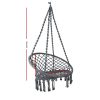 Gardeon Hammock Chair Swing Bed Relax Rope Portable Outdoor Hanging Indoor 124CM – Grey, Without Stand