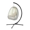 Gardeon Outdoor Furniture Egg Hammock Porch Hanging Pod Swing Chair with Stand – Cream