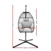 Gardeon Outdoor Furniture Egg Hammock Hanging Swing Chair Stand Pod Wicker – Grey