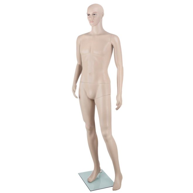 175cm Tall Full Body Mannequin – Skin Coloured – Male