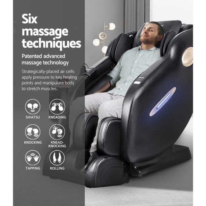 Livemor Electric Massage Chair SL Track Full Body Air Bags Shiatsu Massaging Massager – Black