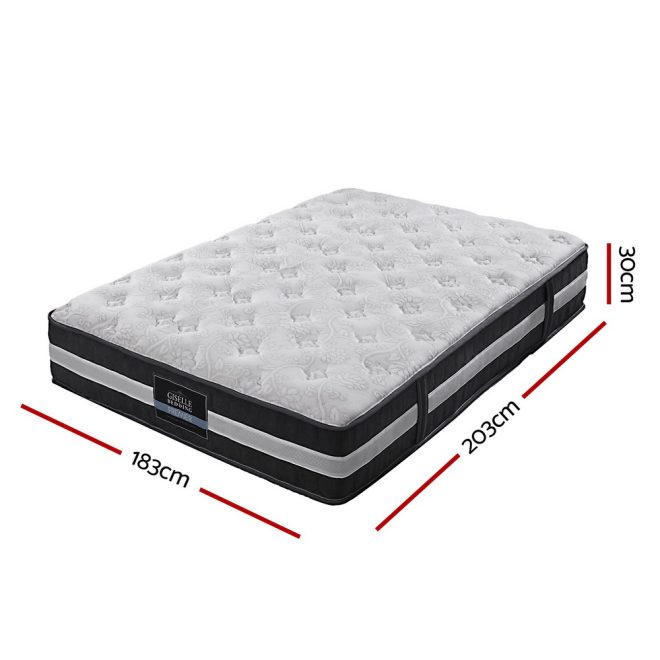 Giselle Mattress Bed Size 7 Zone Pocket Spring Medium Firm Foam 30cm – KING