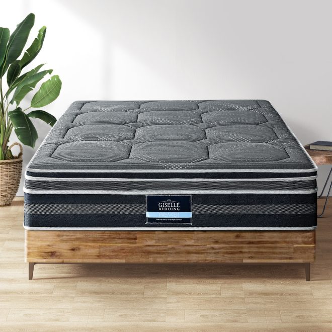 Giselle 35CM Mattress Bed 7 Zone Dual Euro Top Pocket Spring Medium Firm – KING
