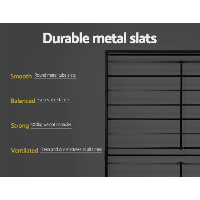 Artiss Metal Bed Frame Mattress Base Platform Foundation Black Dane – DOUBLE