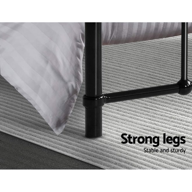 Artiss LEO Metal Bed Frame – DOUBLE, Black