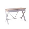 Metal Desk with Drawer – White with Oak Top