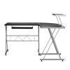 Artiss Corner Metal Pull Out Table Desk – Black