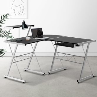 Corner Metal Pull Out Table Desk