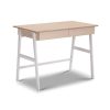 Metal Desk with Drawer – White with Oak Top