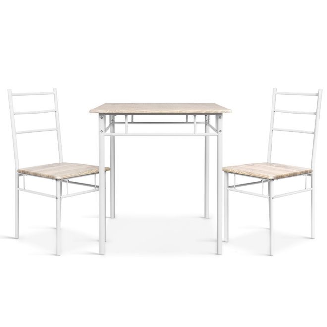 Artiss 3 Piece Dining Set – Oak and White