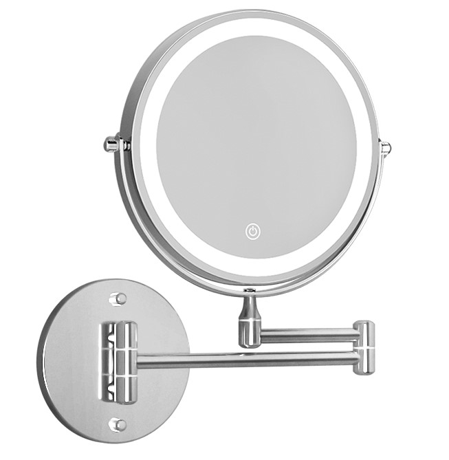 Embellir Extendable Makeup Mirror 10X Magnifying Double-Sided Bathroom Mirror – White