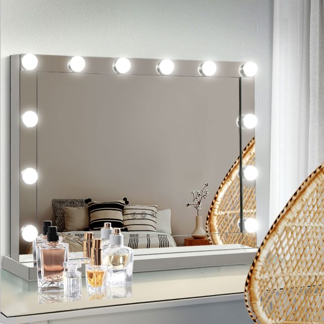 Embellir Hollywood Makeup Mirror With Light LED Bulbs Vanity Lighted Stand – 58×46 cm