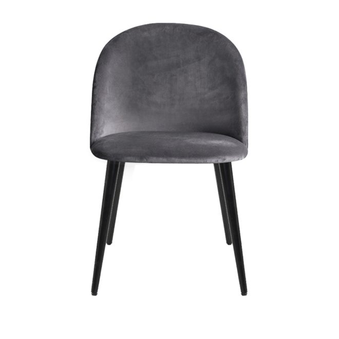 Set of 2 Velvet Modern Dining Chair – Dark Grey