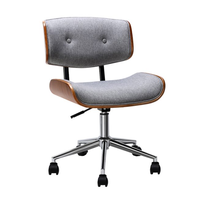 Artiss Wooden Fabric Office Chair – Grey