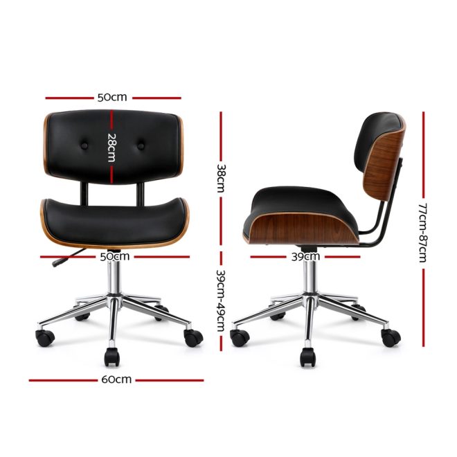 Artiss Wooden Fabric Office Chair – Black