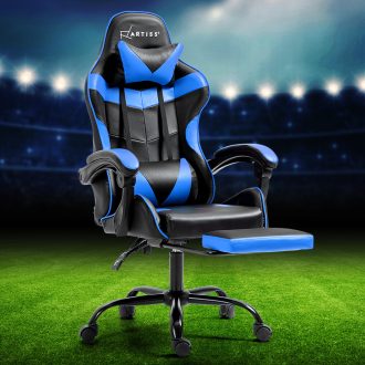 Office Chair Leather Gaming Chairs Footrest Recliner Study Work