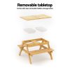 Keezi Kids Outdoor Table and Chairs Picnic Bench Seat Children Wooden Indoor – Wood, With Umbrella