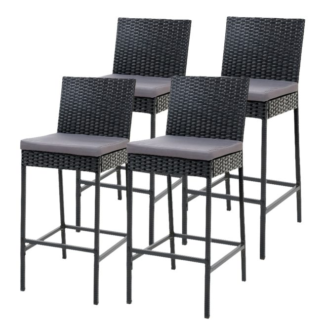 Gardeon Outdoor Bar Stools Dining Chairs Wicker Furniture – 4