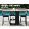 3 PCS Outdoor Bar Table Stools Set Patio Furniture Dining Chairs Wicker