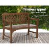Gardeon Wooden Garden Bench Patio Furniture Timber Outdoor Lounge Chair – Natural, 2 Seater