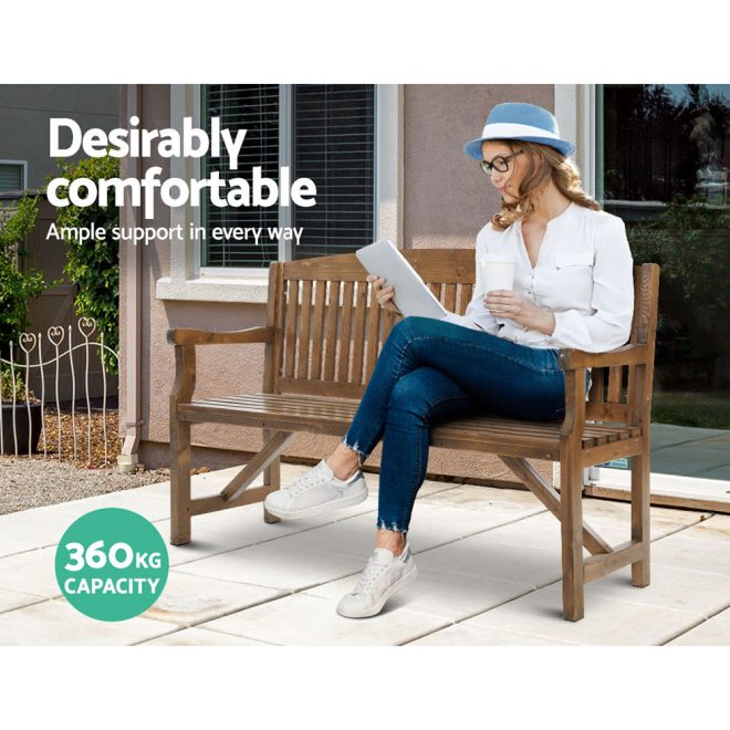 Gardeon Wooden Garden Bench Chair Outdoor Furniture Decor Patio Deck 3 Seater – Natural