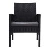 Outdoor Furniture Dining Chairs Wicker Garden Patio Cushion Black Gardeon – 2x chair