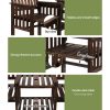Gardeon Garden Bench Chair Table Loveseat Wooden Outdoor Furniture Patio Park – Charcoal Brown