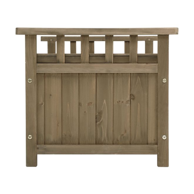 Gardeon Outdoor Storage Box Wooden Garden Bench Chest Toy Tool Sheds Furniture – Brown