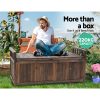 Gardeon Outdoor Storage Box Wooden Garden Bench Chest Toy Tool Sheds Furniture – Charcoal