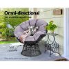 Gardeon Outdoor Papasan Chairs Lounge Setting Patio Furniture Wicker – Black, 1x chair