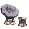Gardeon Outdoor Papasan Chairs Lounge Setting Patio Furniture Wicker – Brown, 1x chair + 1x Side Table