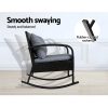 Gardeon Outdoor Furniture Rocking Chair Wicker Garden Patio Lounge Setting Black – Without Table