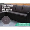 Gardeon Outdoor Furniture Dining Setting Sofa Set Lounge Wicker 8 Seater – Black and Dark Grey, Without Storage Cover