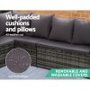 Gardeon Outdoor Furniture Dining Setting Sofa Set Lounge Wicker 9 Seater – Dark Grey and Mixed Grey, Without Storage Cover