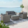 Gardeon Outdoor Furniture Sofa Set Wicker Lounge Setting Table Chairs – 1 x 2-seater sofa