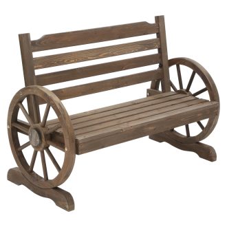 Outdoor Garden Bench Wooden 2 Seat Wagon Chair Patio Furniture Teak