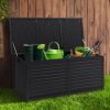 Gardeon Outdoor Storage Box Container Garden Toy Indoor Tool Chest Sheds – Black, 390 L