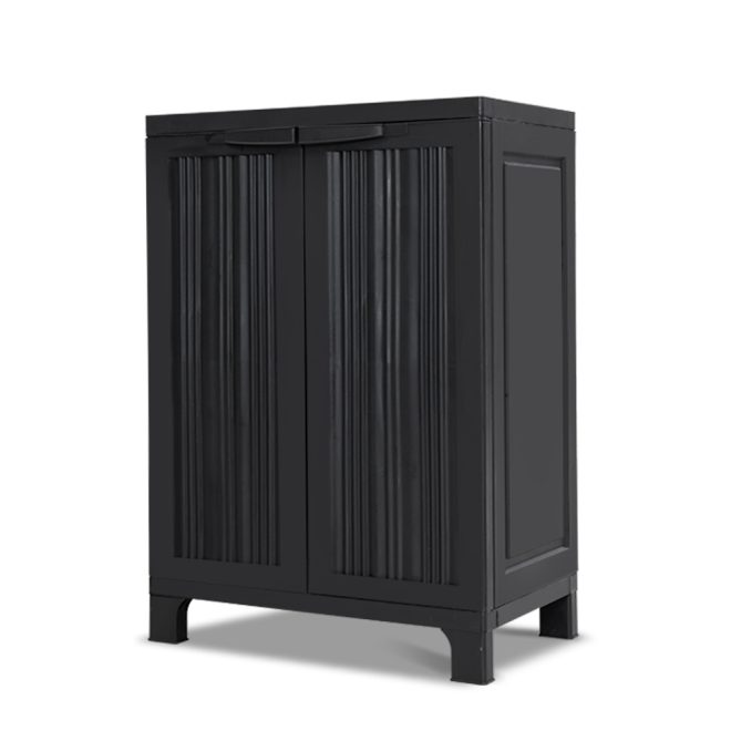 Gardeon Outdoor Storage Cabinet Lockable Cupboard Garage 92cm – Black
