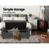 Artiss Storage Ottoman Blanket Box 126cm Linen Fabric Arm Foot Stool Couch Large – Grey
